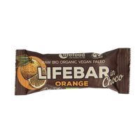 Lifefood Lifebar inchoco sinaasappel bio raw 40 Gram