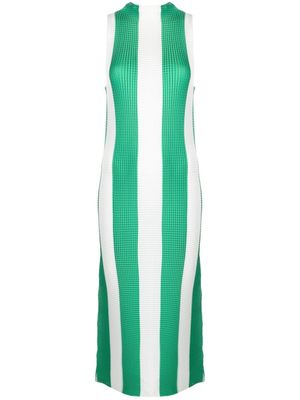 Sunnei robe mi-longue imprimé horizontal - Vert