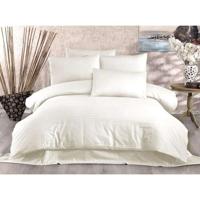 Completo letto - 1 copripiumino 220 x 240 cm + 2 federe 60 x 60 cm - 80% cotone, 20% poliestere - Crema