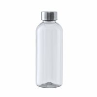 Kunststof waterfles/drinkfles/sportfles - transparant - met RVS dop - 600 ml