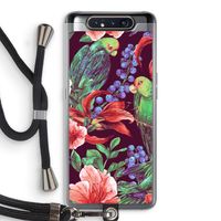 Papegaaien: Samsung Galaxy A80 Transparant Hoesje met koord