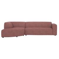 Leen Bakker - Hoekbank Astoria Links - Morbi - Oud - Stof - Roze - 189x283x72 Cm
