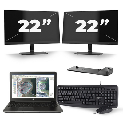 HP ZBook 15 G3 - Intel Core i7-6e Generatie - 15 inch - 16GB RAM - 256GB SSD - Windows 11 + 2x 22 inch Monitor