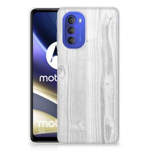 Motorola Moto G51 5G Bumper Hoesje White Wood