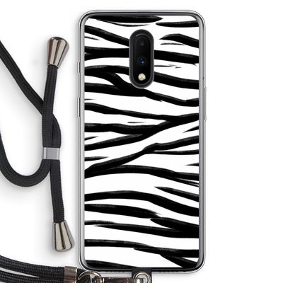 Zebra pattern: OnePlus 7 Transparant Hoesje met koord