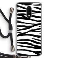 Zebra pattern: OnePlus 7 Transparant Hoesje met koord