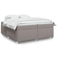 Boxspring met matras stof taupe 200x200 cm
