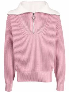 AMI Paris pull à col zippé - Rose