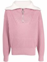 AMI Paris pull à col zippé - Rose