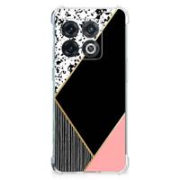 OnePlus 10 Pro Shockproof Case Zwart Roze Vormen