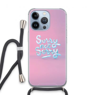 Sorry not sorry: iPhone 13 Pro Transparant Hoesje met koord