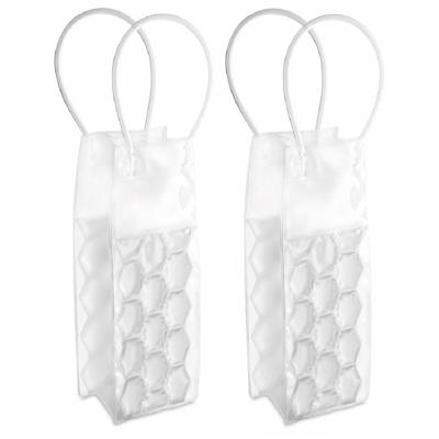 Wijnfles koeltas 25 x 10 cm - 2x - Handige koeltassen - voor wijnflessen / frisdrankflessen