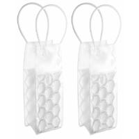 Wijnfles koeltas 25 x 10 cm - 2x - Handige koeltassen - voor wijnflessen / frisdrankflessen