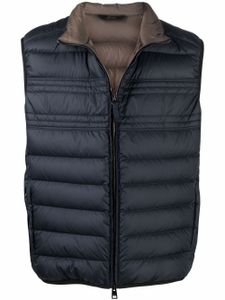 Brioni gilet matelassé à fermeture zippée - Bleu