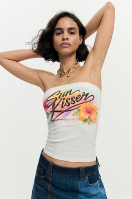 Bedrukte tanktop - WHITE - L