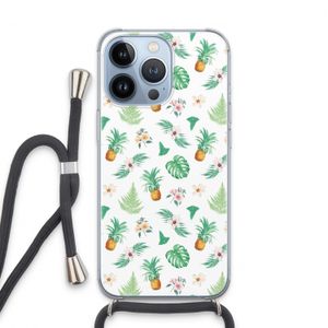 Ananas bladeren: iPhone 13 Pro Transparant Hoesje met koord