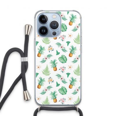Ananas bladeren: iPhone 13 Pro Transparant Hoesje met koord