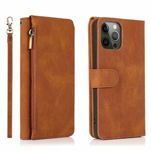 iPhone XS Max hoesje - Bookcase - Pasjeshouder - Portemonnee - Rits - Kunstleer - Bruin