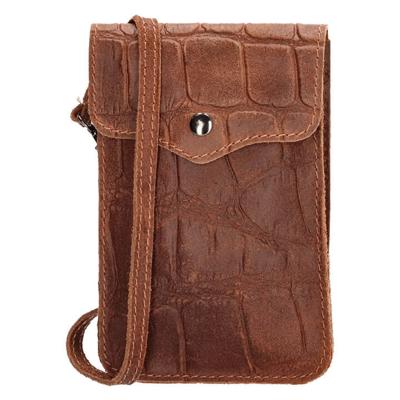 Charm London Phone Bag Elisa Telefoontasje Croco Cognac