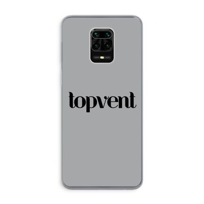 Topvent Grijs Zwart: Xiaomi Redmi Note 9 Pro Transparant Hoesje