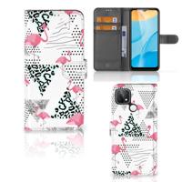 OPPO A15 | Telefoonhoesje | Met pasjeshouder | Flamingo Triangle