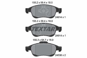 Remblokkenset, schijfrem TEXTAR, u.a. fÃ¼r Renault, Dacia, Nissan