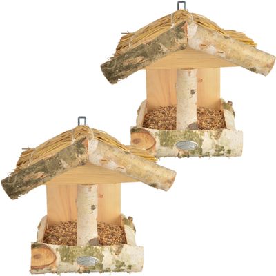 2x stuks vogelhuisje/voederhuisje hout 25 cm