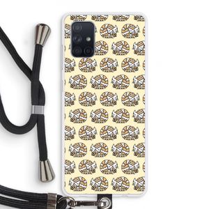 Slapende poes: Samsung Galaxy A71 Transparant Hoesje met koord