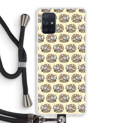 Slapende poes: Samsung Galaxy A71 Transparant Hoesje met koord