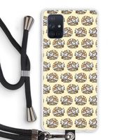 Slapende poes: Samsung Galaxy A71 Transparant Hoesje met koord