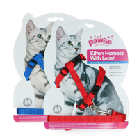 Pawise Kitten Harness With Leash Red/Blue M