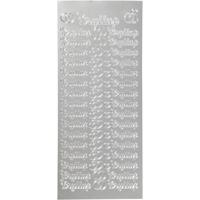 Creativ Company Stickers, bryllup, vel 10x23 cm, zilver, 1 vel