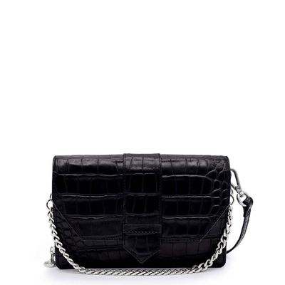 MOSZ Krisbag Telefoontasje Croco Black Silver