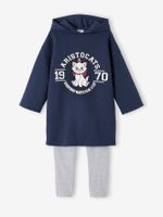 Meisjesset sweaterjurk en legging Disney® Marie De Aristokatten marineblauw