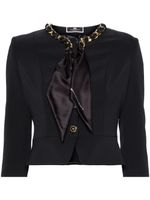 Elisabetta Franchi veste crop à détail de chaine - Noir