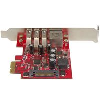 StarTech.com 3-poorts PCI Express USB 3.0-kaart + gigabit Ethernet - thumbnail