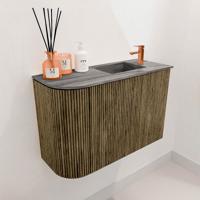 Toiletmeubel Mondiaz Joya Dlux | 61.6 cm | Meubelkleur Dusk | Faye wastafel Sombra Wasbak Rechts | 1 kraangat