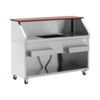Cocktailbar - mobiele cocktailstation - 150 cm - in houtlook - Royal Catering