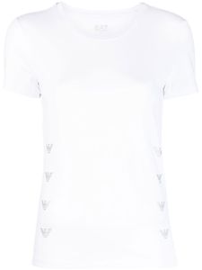 Ea7 Emporio Armani t-shirt en coton mélangé à design uni - Blanc