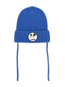 Mini Rodini bonnet revuré à patch logo - Bleu