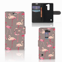 LG Spirit Telefoonhoesje met Pasjes Flamingo - thumbnail