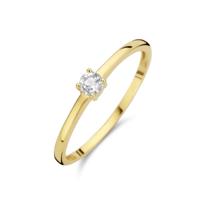 14k Geelgouden Ring April Zirkonia Geboortesteen 3mm