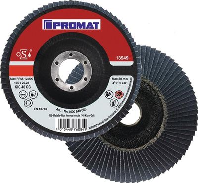 Promat/Tecwerk Lamellenslijpschijf | d. 125 mm korreling 40 conisch | aluminium siliciumcarbide - 4000840065