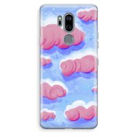 Roze wolken met vogels: LG G7 Thinq Transparant Hoesje