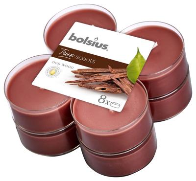 Maxilicht geur 8 stuks True Scents Oud Wood - Bolsius