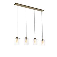 QAZQA Scandinavische hanglamp brons met glas 4-lichts - Dome - thumbnail