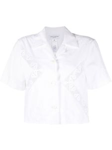 Marine Serre chemise à coupe crop - Blanc