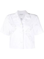 Marine Serre chemise à coupe crop - Blanc Marine Serre chemise à coupe crop - Blanc