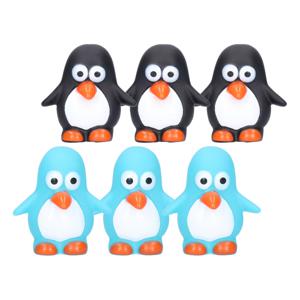 Rubber badeendjes/pinguins - 6x stuks - badkamer fun artikelen - size 6 cm - kunststof