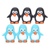 Rubber badeendjes/pinguins - 6x stuks - badkamer fun artikelen - size 6 cm - kunststof